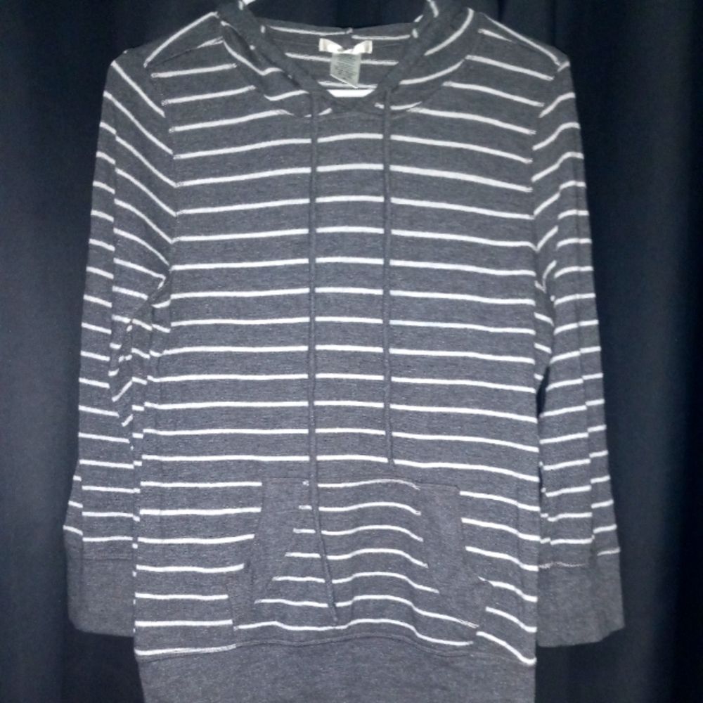 Timing Striped Hooded Shirt